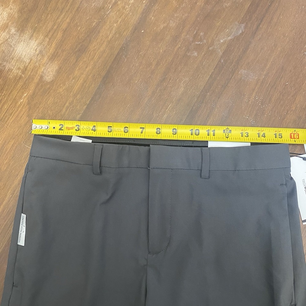 Perry Ellis Portfolio 30x30 Men's Pleated Pants Gray Poly Asphalt NWT - Picture 13 of 16